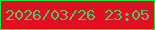 文字の大きさ：2、枠の色：16eb38、背景の色：e20f20、文字の色：5bc06a 無料ブログパーツのブログ時計