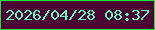 文字の大きさ：4、枠の色：16eb39、背景の色：4a0535、文字の色：5ffabe 無料ブログパーツのブログ時計