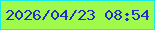 文字の大きさ：2、枠の色：16ebea、背景の色：9ffa4c、文字の色：232fc8 無料ブログパーツのブログ時計