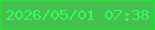 文字の大きさ：2、枠の色：16ee2c、背景の色：46c053、文字の色：2efe54 無料ブログパーツのブログ時計