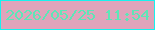 文字の大きさ：2、枠の色：16f2ee、背景の色：dfa4bb、文字の色：5de6b7 無料ブログパーツのブログ時計