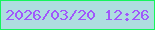 文字の大きさ：5、枠の色：16f45d、背景の色：aedde0、文字の色：a057fb 無料ブログパーツのブログ時計