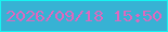 文字の大きさ：4、枠の色：16f4f1、背景の色：37b2d4、文字の色：de68bf 無料ブログパーツのブログ時計