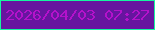文字の大きさ：3、枠の色：16f59f、背景の色：67159f、文字の色：b412cb 無料ブログパーツのブログ時計