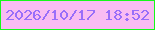 文字の大きさ：5、枠の色：16f819、背景の色：f9bcf2、文字の色：996ef9 無料ブログパーツのブログ時計