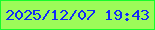 文字の大きさ：4、枠の色：16fc2b、背景の色：9cfb59、文字の色：112af8 無料ブログパーツのブログ時計