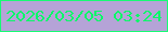 文字の大きさ：4、枠の色：16fc73、背景の色：b5a3d7、文字の色：08f968 無料ブログパーツのブログ時計