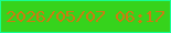 文字の大きさ：1、枠の色：16fe93、背景の色：36d31c、文字の色：cb7b12 無料ブログパーツのブログ時計