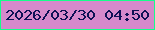 文字の大きさ：3、枠の色：16ff8a、背景の色：d689cb、文字の色：0e1155 無料ブログパーツのブログ時計