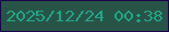 文字の大きさ：3、枠の色：17034a、背景の色：285448、文字の色：22a587 無料ブログパーツのブログ時計
