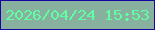 文字の大きさ：2、枠の色：1705a2、背景の色：88b09f、文字の色：60ffa4 無料ブログパーツのブログ時計