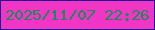 文字の大きさ：3、枠の色：17099c、背景の色：f335c6、文字の色：128c58 無料ブログパーツのブログ時計