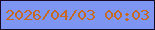 文字の大きさ：3、枠の色：170a28、背景の色：7e95f1、文字の色：c46a28 無料ブログパーツのブログ時計