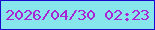 文字の大きさ：1、枠の色：170acd、背景の色：86e6ec、文字の色：a824d4 無料ブログパーツのブログ時計
