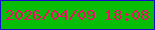 文字の大きさ：1、枠の色：170bca、背景の色：08bd05、文字の色：ed0f64 無料ブログパーツのブログ時計