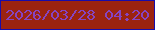 文字の大きさ：1、枠の色：170caa、背景の色：9b2310、文字の色：8644c1 無料ブログパーツのブログ時計