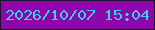 文字の大きさ：5、枠の色：17122f、背景の色：8e06aa、文字の色：3fcdef 無料ブログパーツのブログ時計