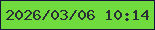 文字の大きさ：5、枠の色：17143c、背景の色：6fdb3d、文字の色：292f35 無料ブログパーツのブログ時計
