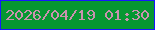 文字の大きさ：2、枠の色：1717fe、背景の色：069732、文字の色：ca92af 無料ブログパーツのブログ時計