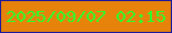 文字の大きさ：5、枠の色：17189f、背景の色：e7820b、文字の色：2cfe2b 無料ブログパーツのブログ時計