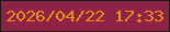 文字の大きさ：3、枠の色：171b11、背景の色：8d2447、文字の色：e8920e 無料ブログパーツのブログ時計