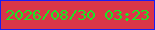 文字の大きさ：5、枠の色：171ef4、背景の色：d93648、文字の色：1ae724 無料ブログパーツのブログ時計