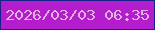 文字の大きさ：1、枠の色：17218a、背景の色：b31dcd、文字の色：e1b3dd 無料ブログパーツのブログ時計
