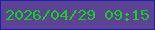 文字の大きさ：3、枠の色：1722b1、背景の色：5e4394、文字の色：12d220 無料ブログパーツのブログ時計