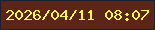 文字の大きさ：5、枠の色：172334、背景の色：5d2517、文字の色：f7f746 無料ブログパーツのブログ時計