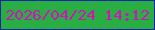 文字の大きさ：3、枠の色：1725ad、背景の色：28ae43、文字の色：d212bd 無料ブログパーツのブログ時計
