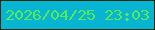 文字の大きさ：5、枠の色：172909、背景の色：07b5d2、文字の色：59e955 無料ブログパーツのブログ時計
