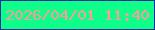 文字の大きさ：4、枠の色：172da1、背景の色：0efe89、文字の色：fd9aa0 無料ブログパーツのブログ時計