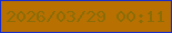 文字の大きさ：5、枠の色：172dcc、背景の色：b87001、文字の色：8b6d08 無料ブログパーツのブログ時計