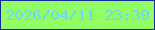 文字の大きさ：4、枠の色：172e98、背景の色：93fe63、文字の色：71d5fa 無料ブログパーツのブログ時計
