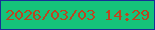 文字の大きさ：2、枠の色：172f97、背景の色：15c37a、文字の色：bb451f 無料ブログパーツのブログ時計