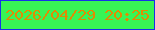文字の大きさ：3、枠の色：1731e9、背景の色：38f455、文字の色：e08b03 無料ブログパーツのブログ時計