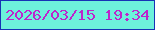 文字の大きさ：4、枠の色：1733b5、背景の色：6df1db、文字の色：be24cc 無料ブログパーツのブログ時計