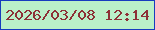 文字の大きさ：3、枠の色：173cbf、背景の色：baf0c9、文字の色：8d3137 無料ブログパーツのブログ時計