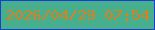 文字の大きさ：1、枠の色：1741cd、背景の色：47ae8e、文字の色：d8821f 無料ブログパーツのブログ時計