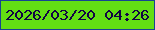 文字の大きさ：1、枠の色：174392、背景の色：63de13、文字の色：120443 無料ブログパーツのブログ時計