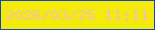 文字の大きさ：3、枠の色：1743bf、背景の色：f2eb0c、文字の色：f5c1a9 無料ブログパーツのブログ時計