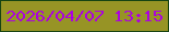 文字の大きさ：3、枠の色：174412、背景の色：979425、文字の色：ab02df 無料ブログパーツのブログ時計