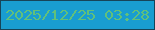 文字の大きさ：2、枠の色：174458、背景の色：199dd0、文字の色：61c07b 無料ブログパーツのブログ時計
