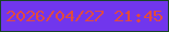 文字の大きさ：5、枠の色：174525、背景の色：7136ed、文字の色：e04b41 無料ブログパーツのブログ時計
