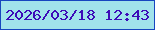 文字の大きさ：5、枠の色：1746bf、背景の色：a1e3eb、文字の色：3d0bb8 無料ブログパーツのブログ時計