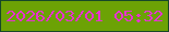 文字の大きさ：1、枠の色：174828、背景の色：6ca205、文字の色：e832d0 無料ブログパーツのブログ時計