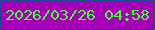 文字の大きさ：1、枠の色：174898、背景の色：a600b6、文字の色：49ff39 無料ブログパーツのブログ時計
