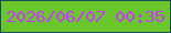 文字の大きさ：1、枠の色：174a5b、背景の色：69c72b、文字の色：cc35fd 無料ブログパーツのブログ時計