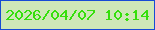 文字の大きさ：3、枠の色：174bd5、背景の色：cee7b8、文字の色：35df0c 無料ブログパーツのブログ時計