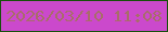 文字の大きさ：1、枠の色：17500c、背景の色：cb49cc、文字の色：a86d69 無料ブログパーツのブログ時計